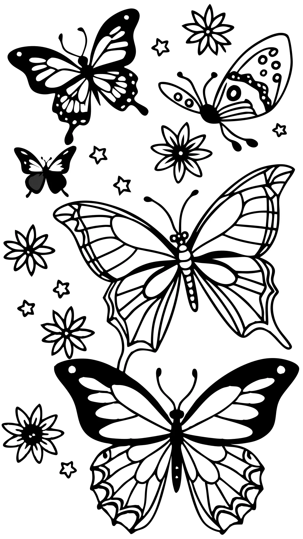 butterflies color pages